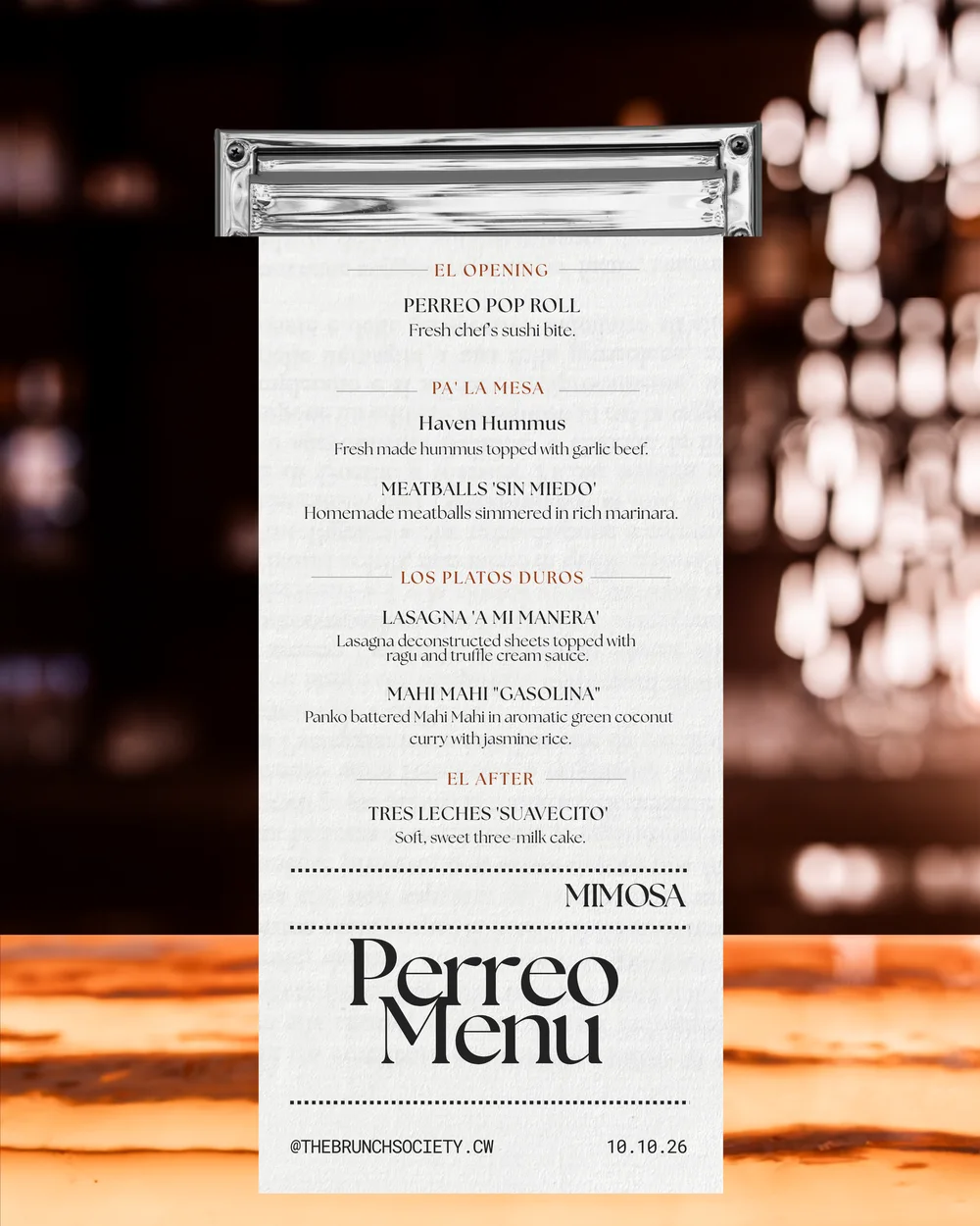 Perreo Menu
